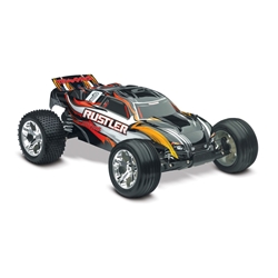 TRAXXAS TRA37054-61ORANGE Rustler Brushed 1/10 RTR Stadium Truck Orange Battery and Charger Sold Separately